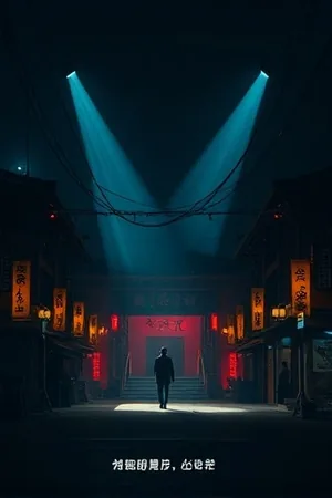窄门旁的路封面，狭窄门框透出的一线光