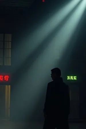 长夜灯塔封面，海雾与灯塔的交叠构图