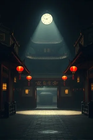 雪落无声封面，落雪覆盖的空旷庭院